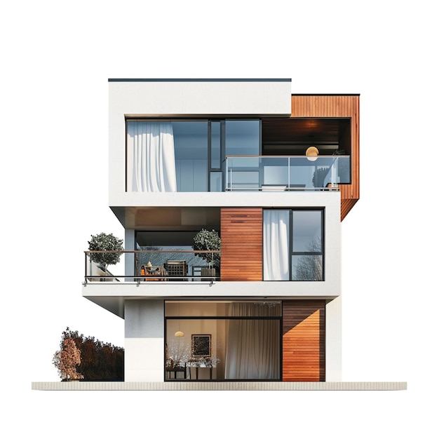 Modernes Haus isoliert auf weißem Hintergrund