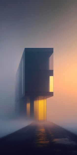 Modernes Haus, Nebel