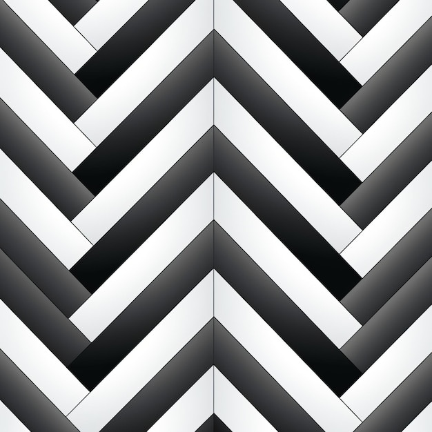 Modernes Herringbone-Design Schwarz-Weiß-Vektor mit kontrastierenden Schatten
