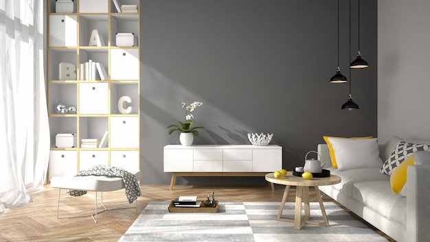 Modernes Innendesign Zimmer 3D-Darstellung