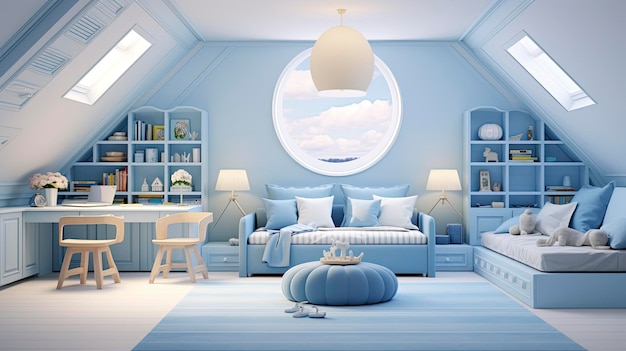 Modernes Innenraum-Kinder-Schlafzimmer-Design generiert von KI