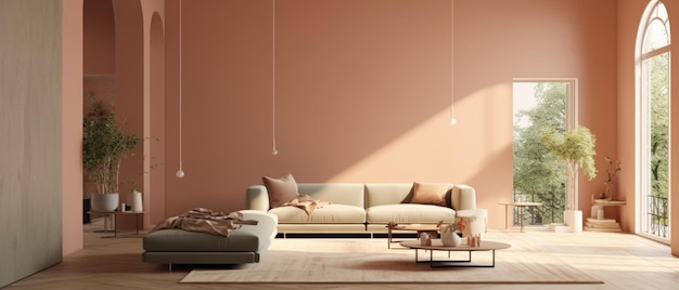 Modernes Interieur des Hauses Sauberes minimalistisches Design Generative KI
