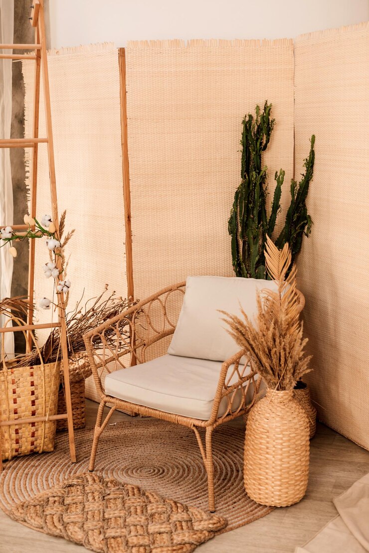 Foto modernes interieur im sessel und im kaktus im flur