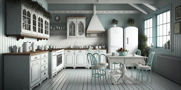 Modernes, kompaktes Design einer modernen Küche in einem stilvollen Zuhause