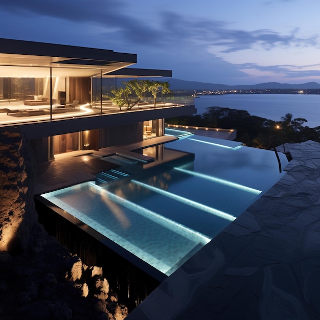 Modernes Luxushaus mit Infinity-Pool und atemberaubendem Meerblick