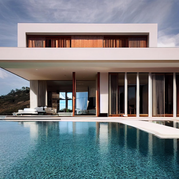 modernes luxushaus mit pool
