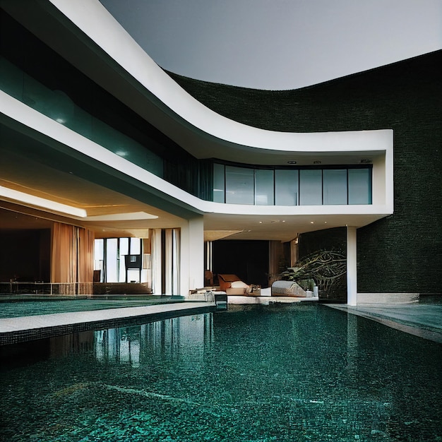 modernes luxushaus mit pool