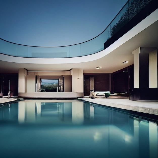 modernes luxushaus mit pool
