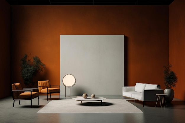 Modernes Luxuswohnzimmer mit minimalen Möbeln