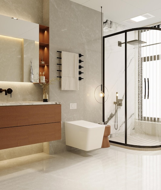 Modernes minimalistisches Badezimmerdesign