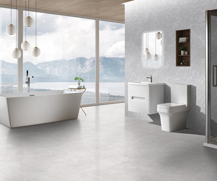 Foto modernes minimalistisches badezimmerdesign