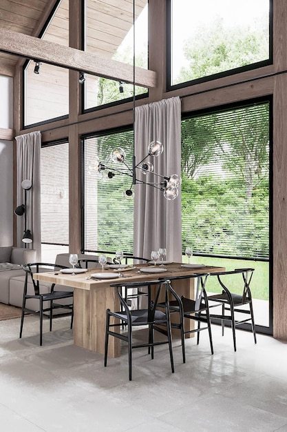 Modernes minimalistisches Esszimmer