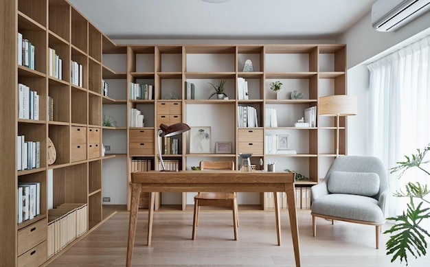Modernes minimalistisches Hausbüro