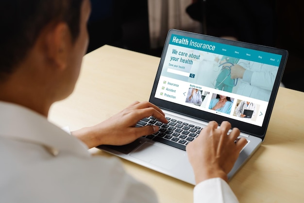 Modernes Registrierungssystem für die Krankenversicherungs-Website zum einfachen Ausfüllen von Formularen