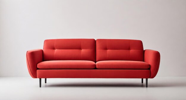 Foto modernes rotes sofa mit weißem hintergrund