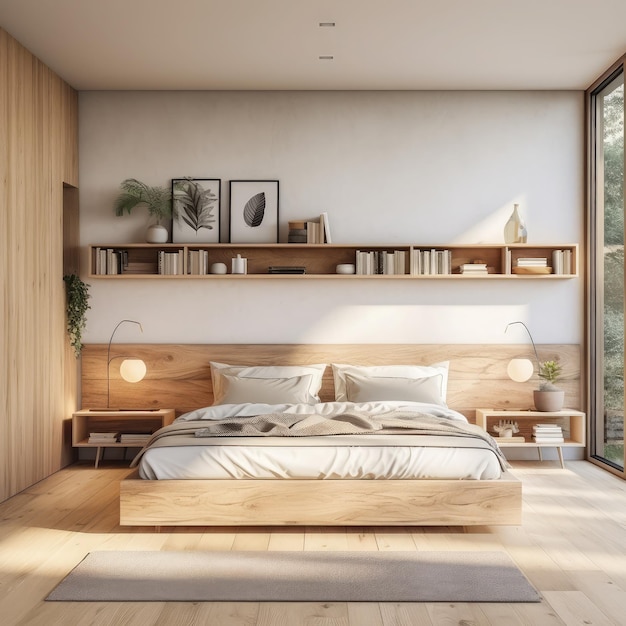 Modernes Schlafzimmer mit Möbeln
