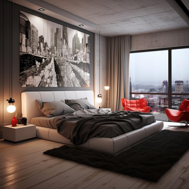 modernes Schlafzimmer realistisches Design