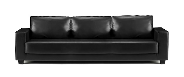 Foto modernes schwarzes ledersofa