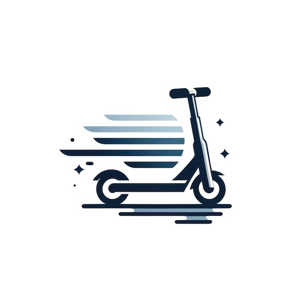 Modernes Scooter-Logo-Design in schwarzem Silber und Blau