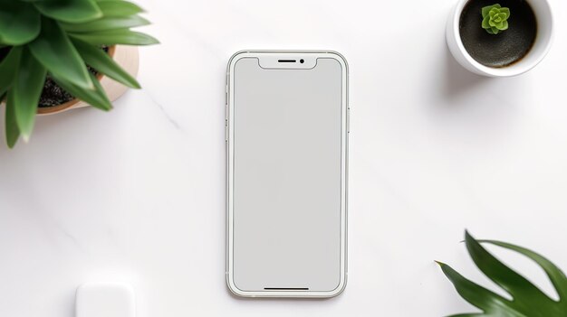 modernes Smartphone auf einem minimalistischen Modell