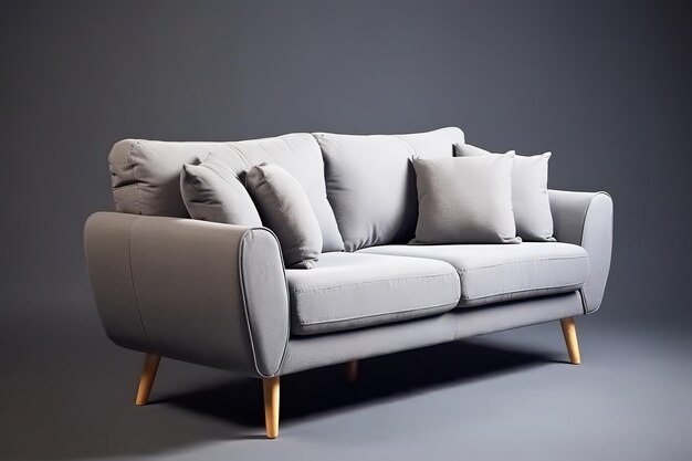 Foto modernes sofa auf isoliertem weißen hintergrund möbel für das moderne, minimalistische innenarchitekturgenerative ki