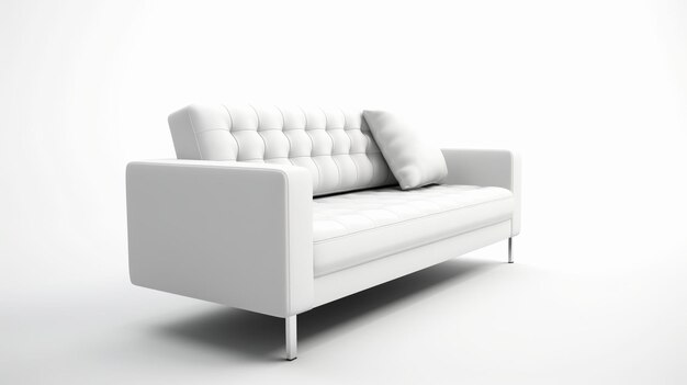 Foto modernes sofa isoliert auf weißem generativ ai