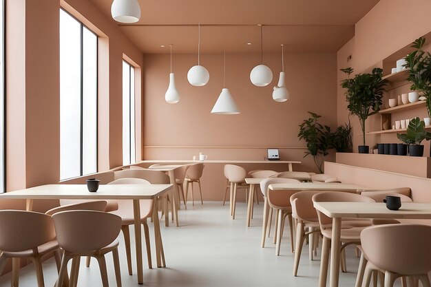 Modernes und minimalistisches Café-Interiördesign