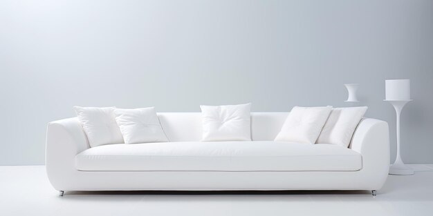 Modernes weißes Sofa mit Kissen