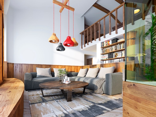 Modernes Wohnzimmer im Loftstil