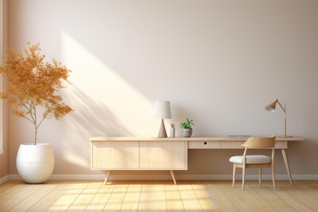 Modernes Wohnzimmer minimal und sauber Generative KI