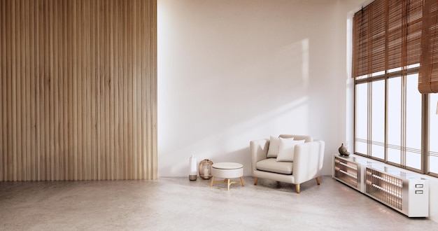 Modernes Wohnzimmer minimalistisches Design, 3D-Rendering