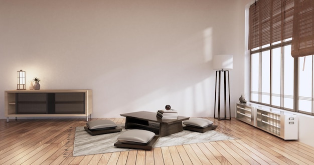 Modernes Wohnzimmer minimalistisches Design, 3D-Rendering