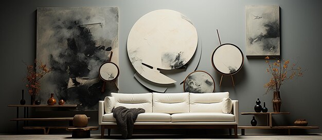 Foto modernes wohnzimmer mit großen fenstern und sofa