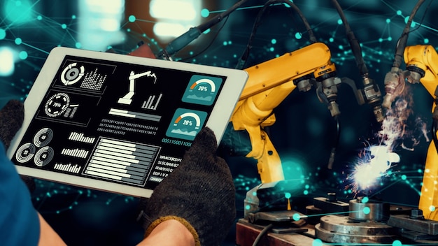 Modernização de braços robóticos inteligentes da indústria para tecnologia de fábrica inovadora
