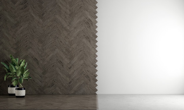 Moderno y acogedor diseño de interiores de decoración de maquetas de sala de estar vacía y fondo de textura de pared vacía de madera y blanca