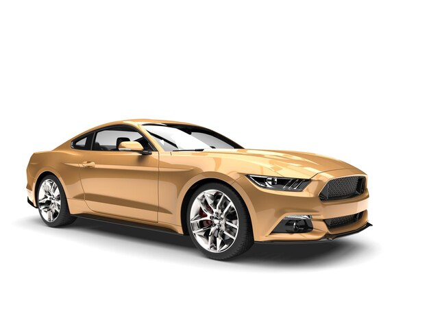 El moderno automóvil deportivo dorado