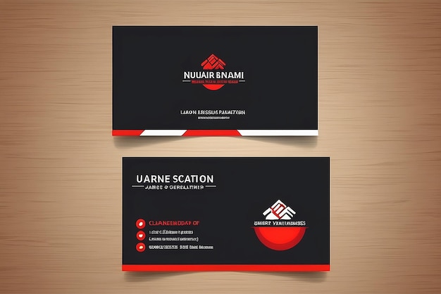 Foto moderno cartão de visita criativo vermelho e cartão de nome horizontal modelo simples e limpo design vetorial