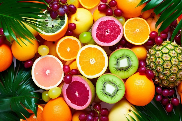 Moderno y colorido de verano con frutas jugosas wallaper