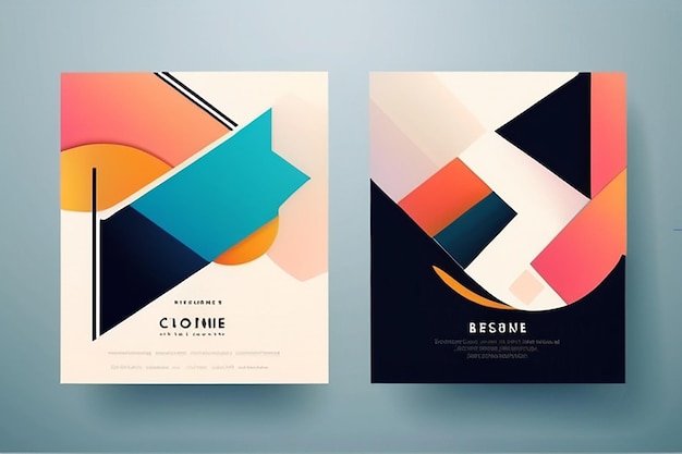 Moderno conjunto de portadas abstractas diseño de portadas mínimas vector de fondo geométrico colorido