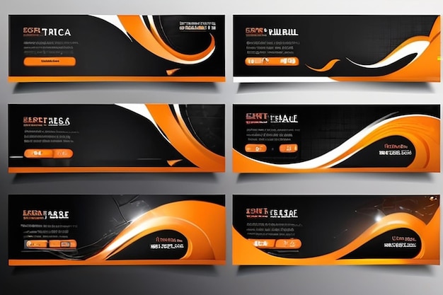 Moderno diseño de banner plantilla web Establezca el encabezado horizontal del banner web