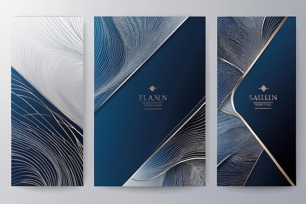 Moderno diseño elegante de la portada Con un fondo de moda de lujo con un patrón de línea abstracta