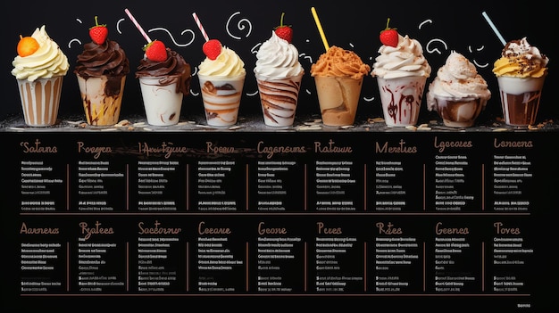 Foto moderno diseño de la plantilla del menú de helados