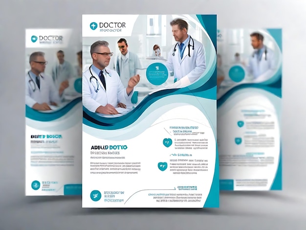 Foto moderno doctor flyer template premium abstract design para promoção profissional de saúde