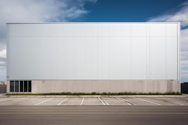 Foto moderno edificio comercial pared exterior de fascia para señalización y maqueta de logotipo