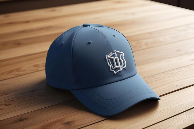 Foto moderno gorro de béisbol en mesa de madera diseño vacío generado por ia