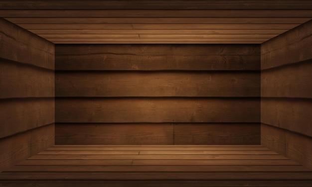 Moderno grunge 3d parede e chão textura de madeira interior do quarto