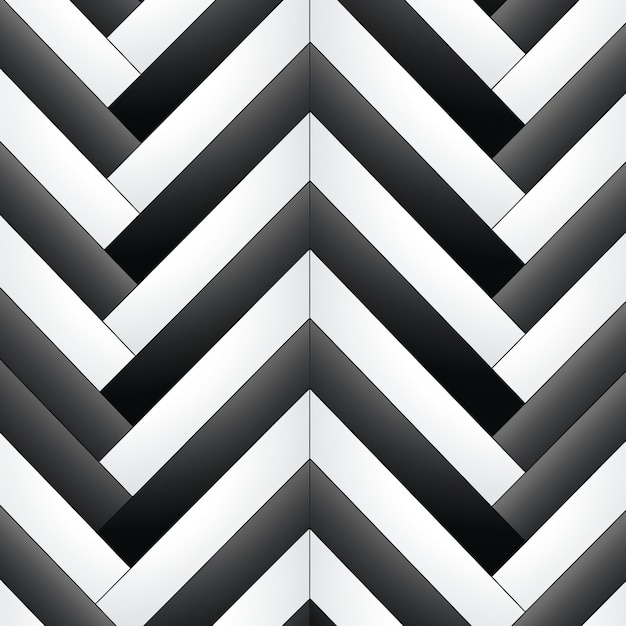 Moderno Herringbone Design vetor preto e branco com sombras contrastantes