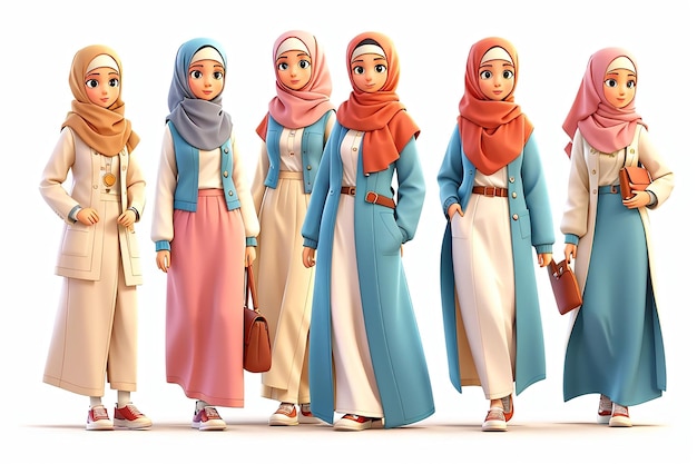 Moderno Hijab Moda Mulheres muçulmanas modernas em vestuário elegante