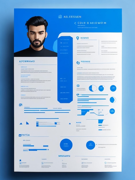 Foto moderno minimamente limpo modelo de currículo profissional