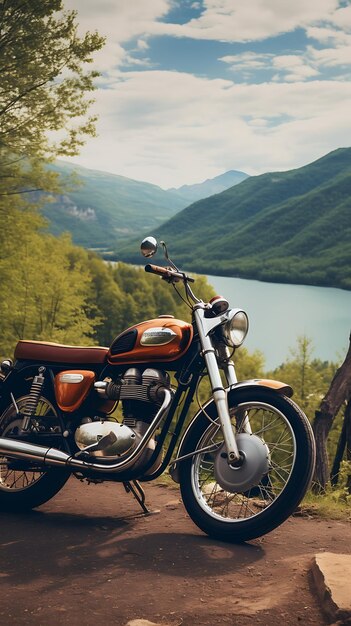 Moderno papel de parede móvel de motocicleta paisagem de motociclista